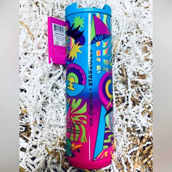 Starbucks Tim Singleton Pride Iridescent Rainbow Tumbler Hot Cold Cup 3pc Set - Picture 7 of 16